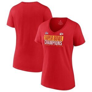 KANSAS CITY CHIEFS Fanatics Women’s Super Bowl LVII Champions Top M Red EUC  A4